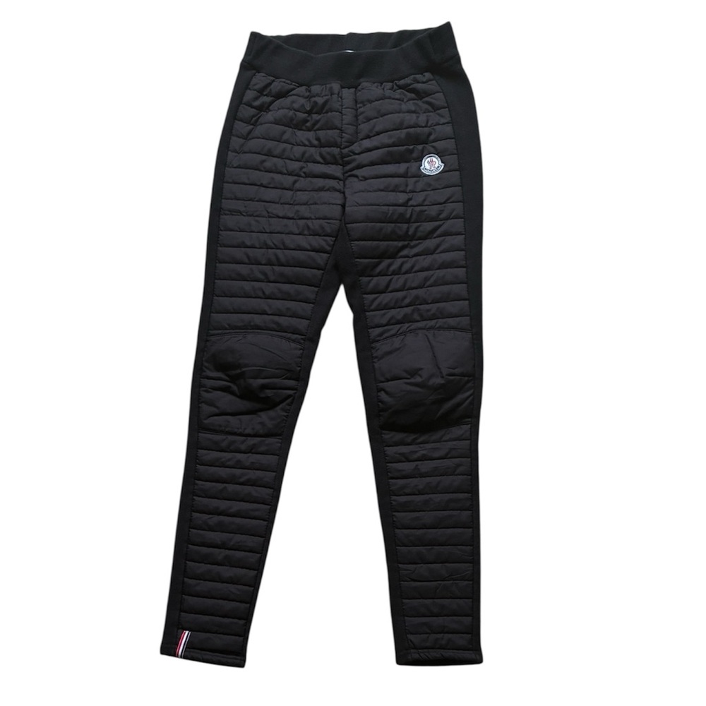 Moncler Women’s Black Quilted Front Fleece Lined Leggings Size XS